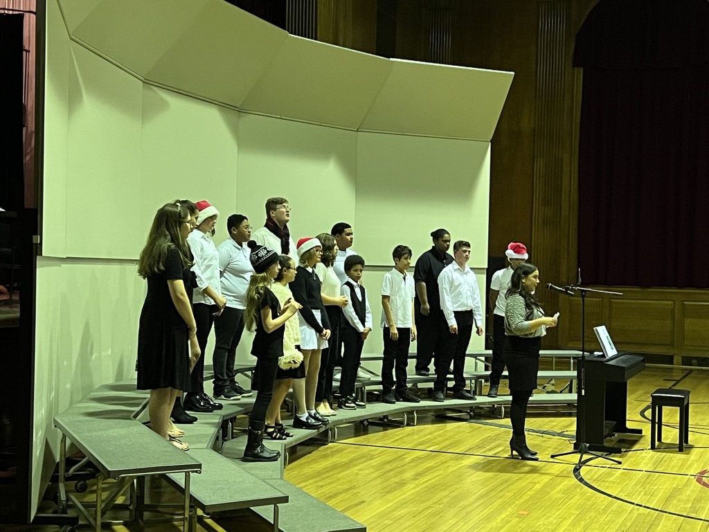 Members of the choir perform on risers