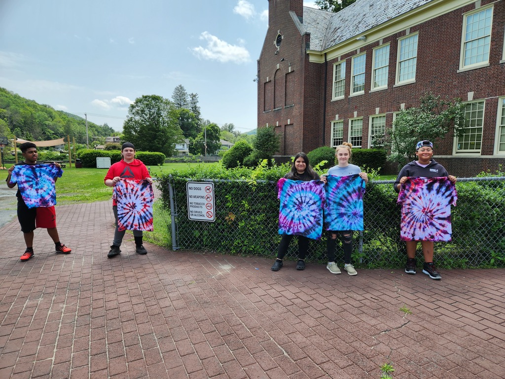 Students display tie-die T-Shirts